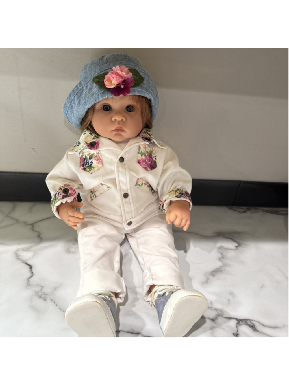 Lee Middleton Sweet And Sassy 24” Doll GUC Floral Jacket White Pants Socks Shoes